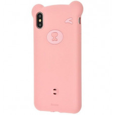 Чехол Baseus для iPhone XS Max Bear Silicone Pink