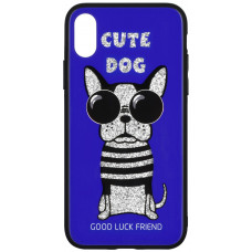 WK cover for the Apple iPhone XS/X WPC-087 Cute Dog Blue