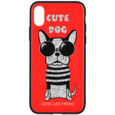 WK cover for the Apple iPhone XS/X WPC-087 Cute Dog Red