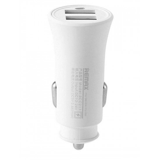 Remax Rocket 2xUSB 2.4A White car charger