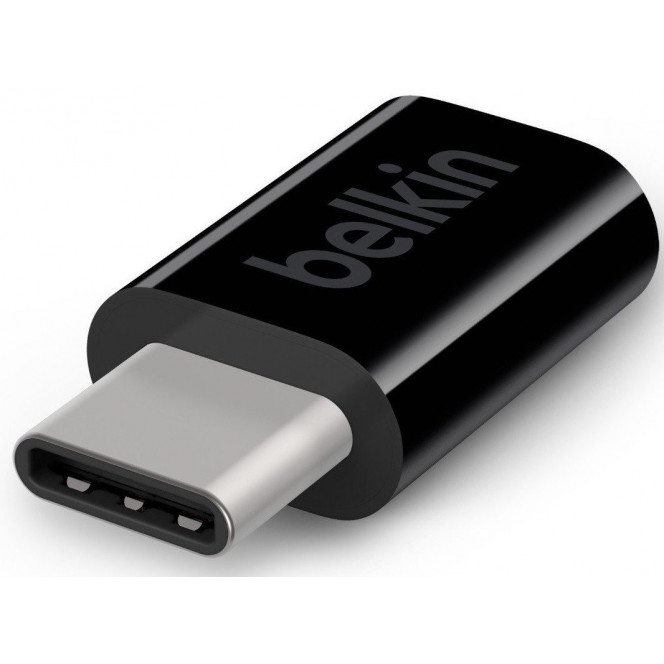 Belkin microUSB to Type-C Black adapter