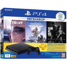 Game console SONY PlayStation 4 Slim 1Tb (Horizon Zero Dawn + Detroit + The Last of Us + PSPlus 3M) (9926009)