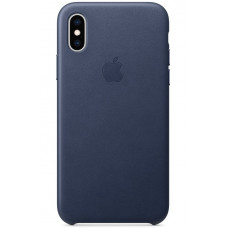 Чехол Apple Leather Case для iPhone X/Xs Midnight Blue (MRWN2ZM/A)