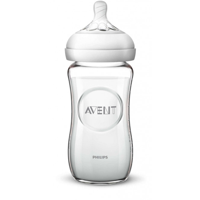 Small bottle for feeding of Avent Natural of glass 240 ml (SCF053/17)