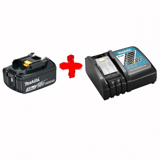 Set Makita Li-ion BL1830B accumulator + Makita DC18RC fast-charger