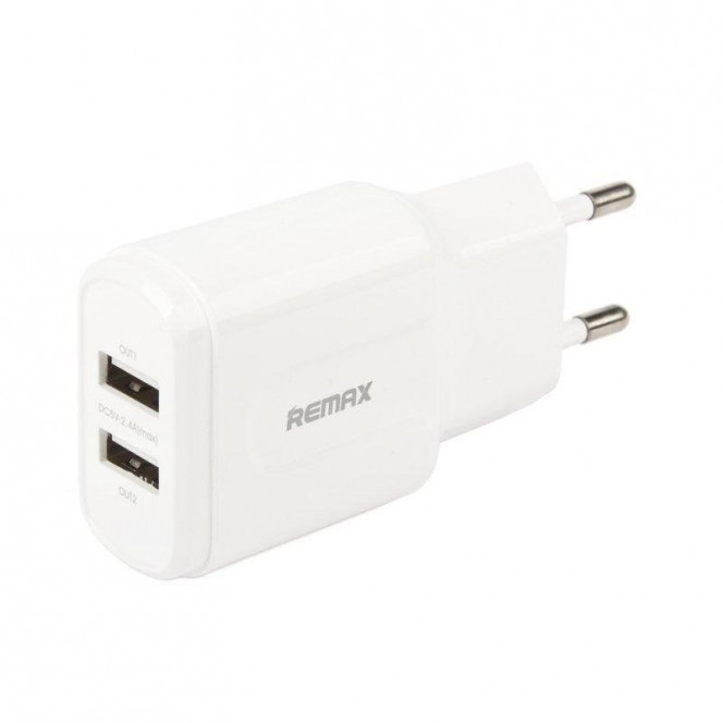 Remax RP-U22 2xUSB Lightning Data Cable white 2.4A white charger