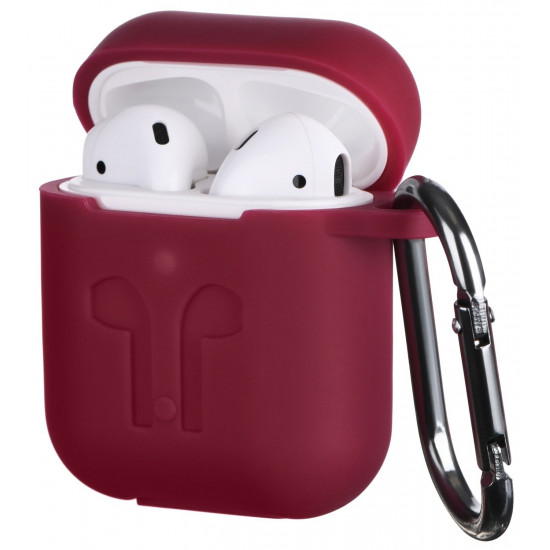 Cover 2E for AirPods Pure Color Silicone Imprint Marsala Apple