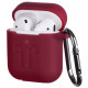 Чохол 2Е для Apple AirPods Pure Color Silicone Imprint Marsala