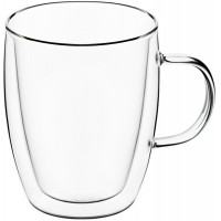 A set of cups with Ardesto handles with double walls for latte, 270 ml, 2 pieces (AR2627G)