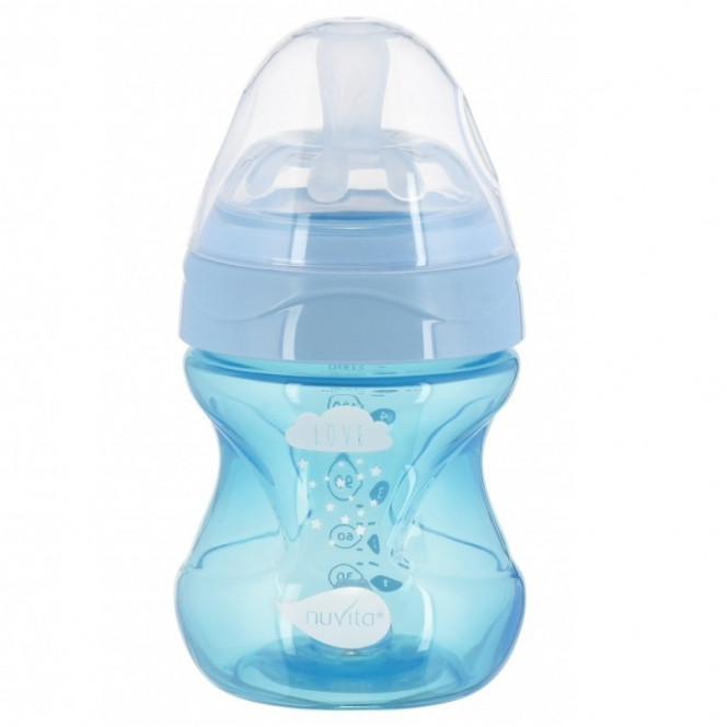 Small bottle for feeding of Nuvita NV6012 Mimic Cool of 150 ml 0 m + Antikolikovaya, blue (NV6012SKY)