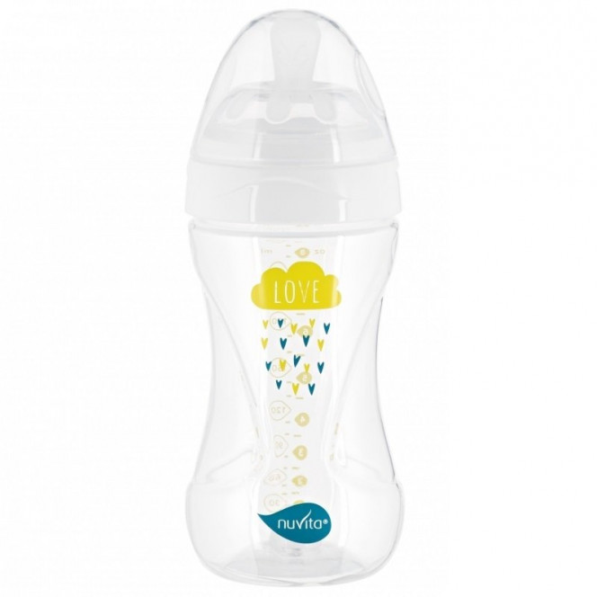 Small bottle for feeding of Nuvita NV6031 Mimic Collection of 250 ml 3 m + Antikolikovaya, white (NV6031BIANCO)