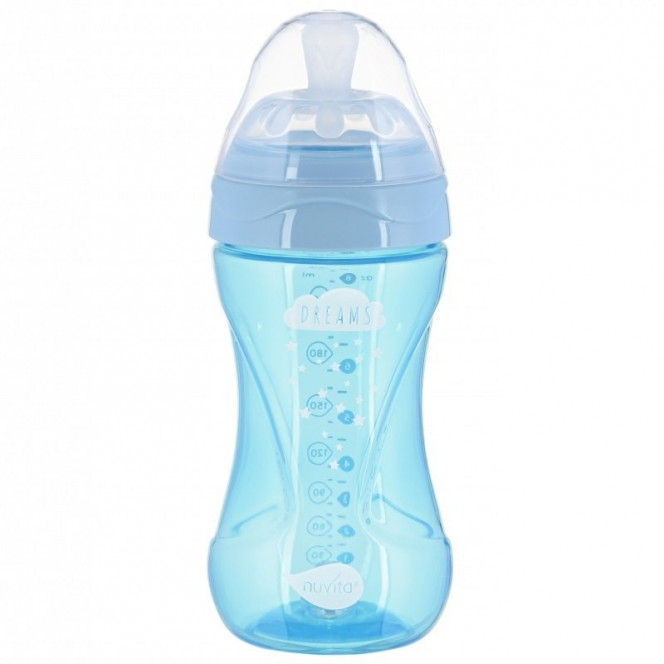 Small bottle for feeding of Nuvita NV6032 Mimic Cool of 250 ml 3 m + Antikolikovaya, blue (NV6032SKY)