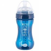 Small bottle for feeding of Nuvita NV6032 Mimic Cool of 250 ml 3 m + Antikolikovaya, blue (NV6032NIGHTBLUE)