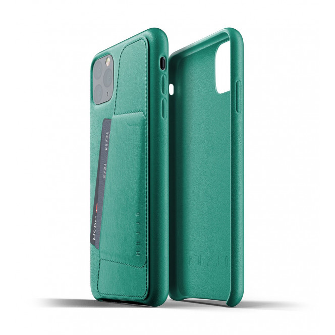 MUJJO cover for iPhone 11 Pro Max Full Leather Wallet Alpine Green