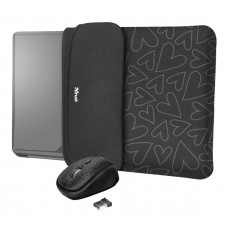 Чехол + мышь Trust YVO Mouse and Sleeve 15.6 Black-hearts