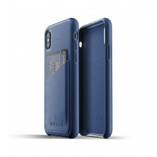 Cover leather MUJJO for iPhone Xs Full Leather Wallet Blue