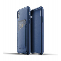 Cover leather MUJJO for iPhone Xr Full Leather Wallet Blue