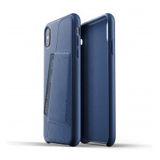 Cover leather MUJJO for iPhone Xs Max Full Leather Wallet Blue