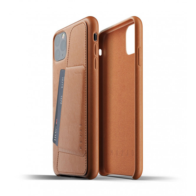 Cover leather MUJJO for iPhone 11 Pro Max Full Leather Wallet Tan