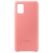 Cover of Samsung Silicone Cover for the Galaxy A71 smartphone (A715F) Pink