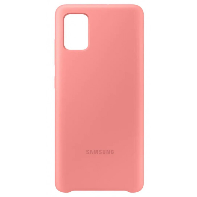 Cover of Samsung Silicone Cover for the Galaxy A71 smartphone (A715F) Pink