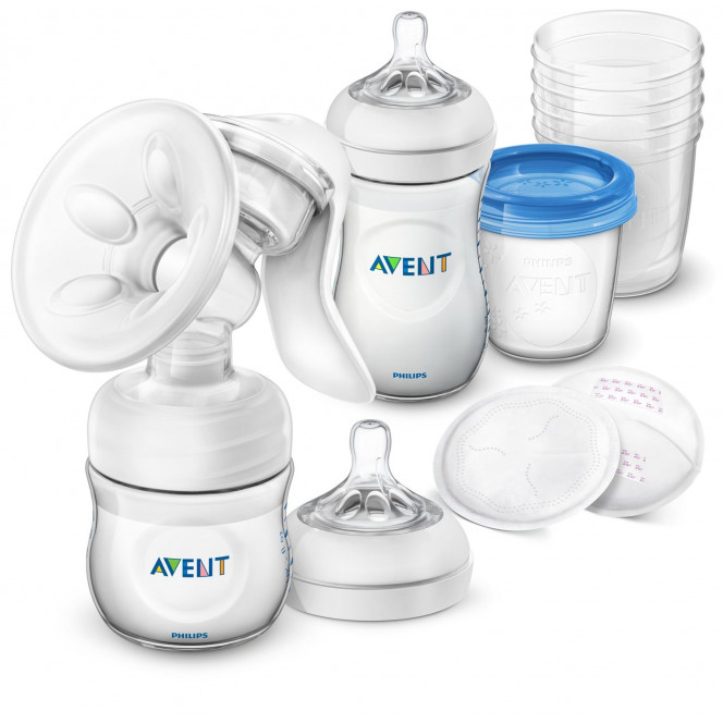 Milk pump of Philips Avent Natural manual with set for storage (SCD221/00)