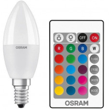 Lamp LED OSRAM LED STAR E14 5.5-40W 2700K+RGB 220V B35 remote control panel