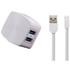 Network memory Remax 2.4 A Dual USB Charger + Data Cable for Micro white