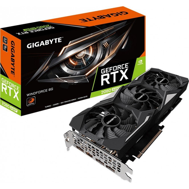 Video card Gigabyte GeForce RTX2080 SUPER 8GB DDR6 256bit of DPx3-HDMI WINDFORCE (GV-N208SWF3-8GD)