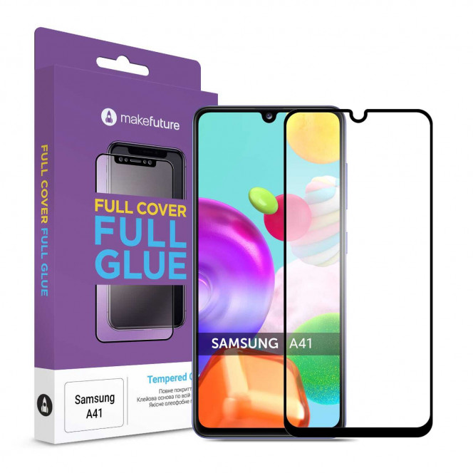 Защитное стекло MakeFuture для Galaxy A41 Full Cover Full Glue