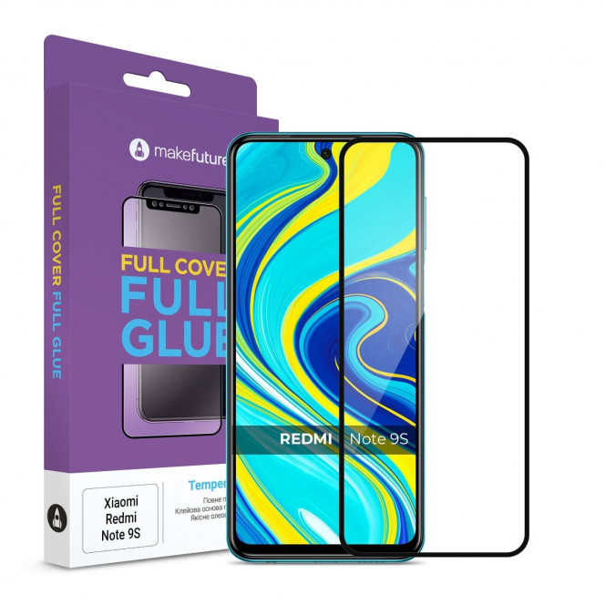 Cover plate of MakeFuture for Xiaomi Redmi Note 9S Full Cover Full Glue