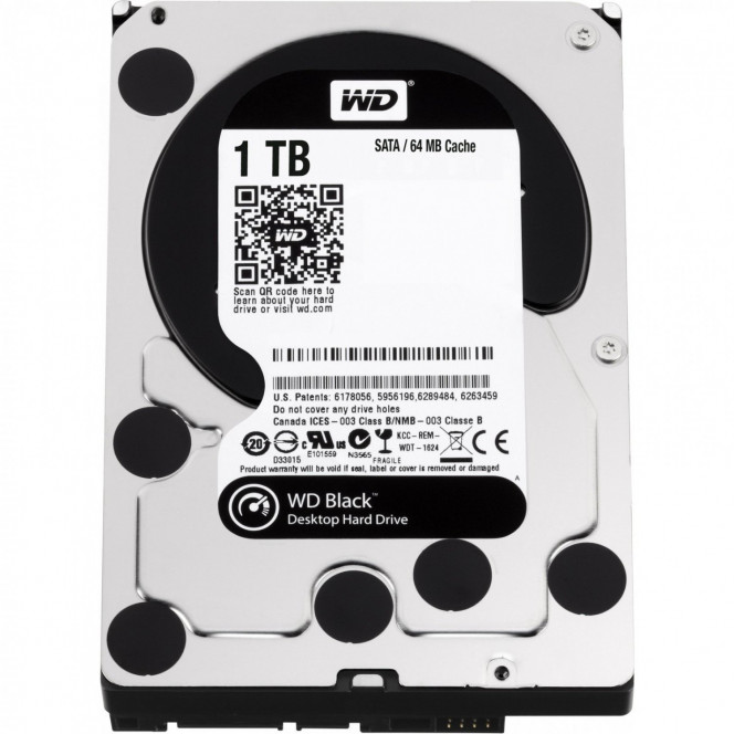 Жесткий диск внутренний WD 1TB 7200rpm 64Mb 3.5 SATA III Cache Black (WD1003FZEX)