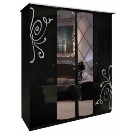 Wardrobe MiroMark Boheme 4Dz 184x212.5x63 black gloss