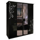 Wardrobe MiroMark Boheme 4Dz 184x212.5x63 black gloss