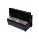 Sovalle Glasgow bench with drawer, black eco-leather 0128-03