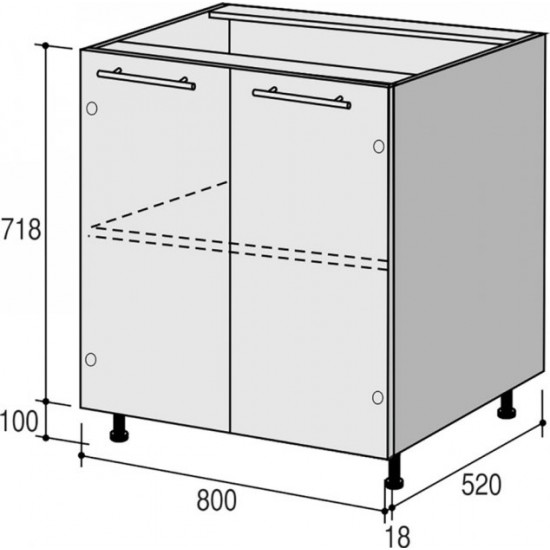 Bottom module RoKo Runa 82 x 52 x 80 cm Smoky Oak (20200028590)