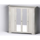 Bedroom wardrobe made of chipboard and MDF 4D (2S) White Gerbor silver pine