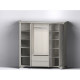 Bedroom wardrobe made of chipboard and MDF 4D (2S) White Gerbor silver pine