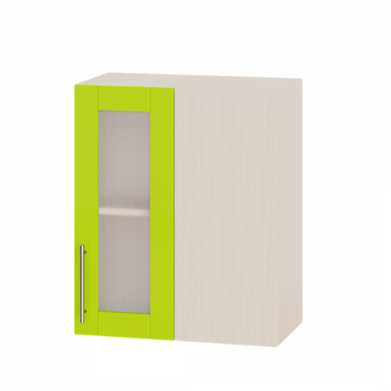 Kitchen Modern module Corner Top Showcase BB27-600 Lime Gloss - Milky Oak 60x30x72cm