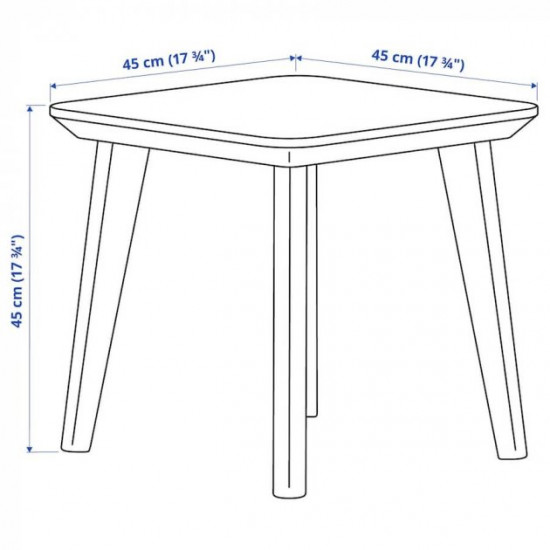  Журнальний столик IKEA LISABO 45 х 45 см ясен (102.976.56)