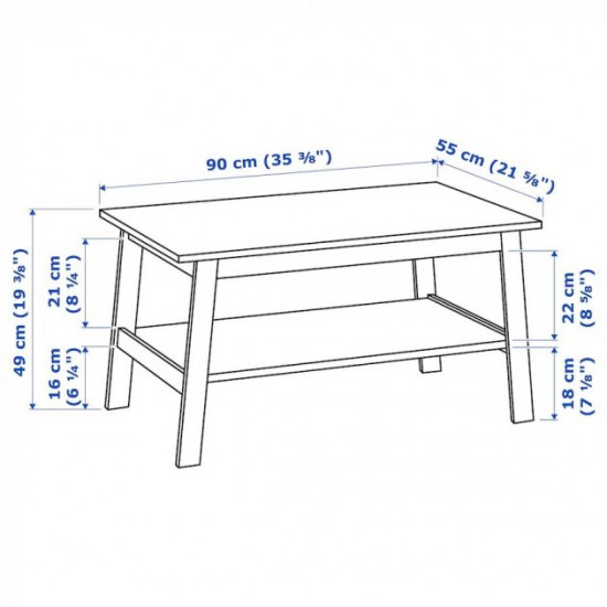 Журнальний столик IKEA LUNNARP 90 х 55 см білий (103.514.41)