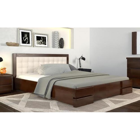 Double bed 140x200 Regina Lux Arbor Drev beech wood Walnut Dark