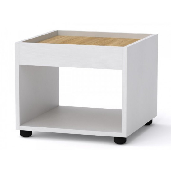 Square coffee table-1 Kompanit MG-6 white + Sonoma oak