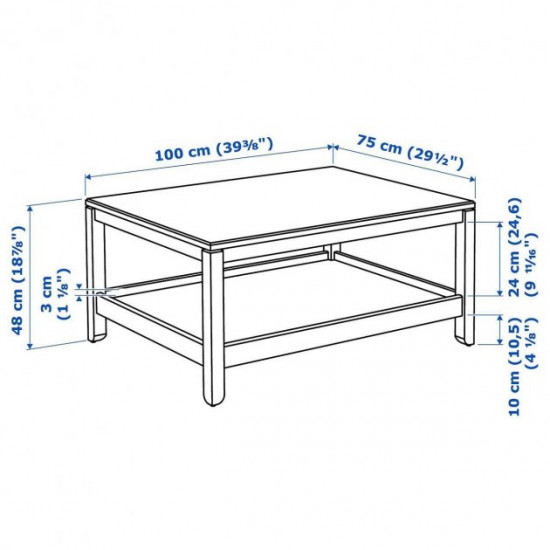 Журнальний столик IKEA HAVSTA 100x75 см темно-коричневий (204.041.99)