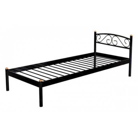 Single metal bed Metakam VERONA-1 190X90 black matte