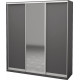 Three-door wardrobe Roko 239.2x242x60 cm chipboard + Mirror Gray (20200027537)