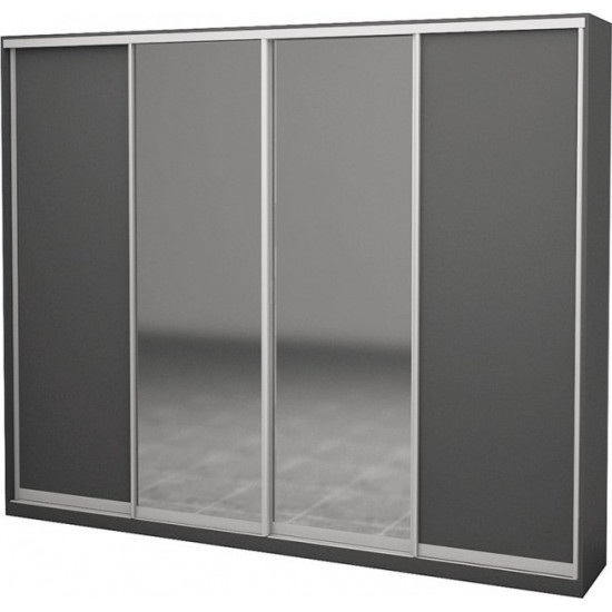 Four-door wardrobe Roko 238.4x242x45 cm chipboard + Mirror Gray (20200027295)