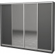 Four-door wardrobe Roko 238.4x242x45 cm chipboard + Mirror Gray (20200027295)