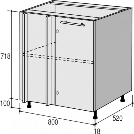 Bottom corner module RoKo Rune 82 x 52 x 80 cm Cream (20200028739)