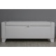 Sovalle Boston bench with drawer, glossy white eco-leather, white legs 1111-03